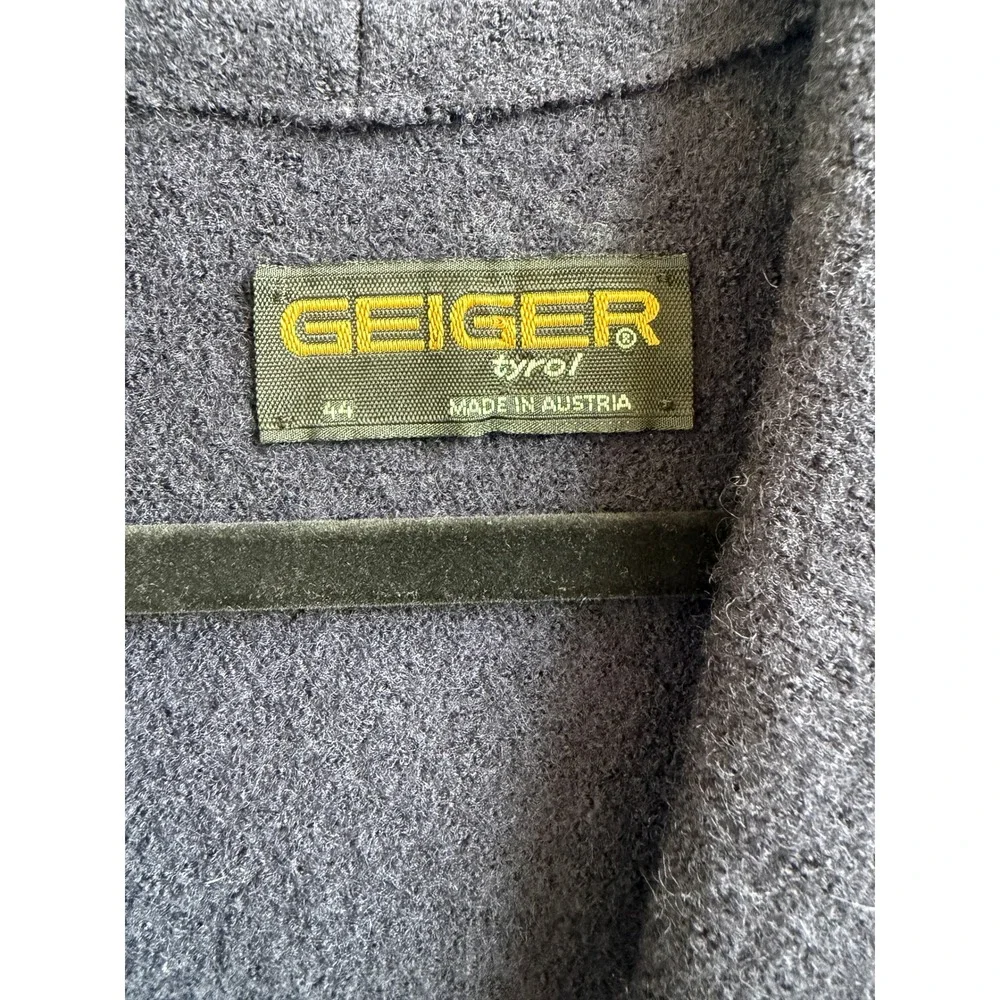 Geiger Tyrol Navy Boiled Wool Jacket Austria 44 US 14 Trachten Dark Academia